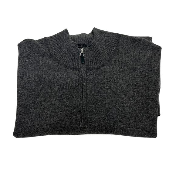 1-16 FORTE CASHMERE Men's Sweater Zip Henley Charcoal-Gray Size XXL - Picture 11 of 11